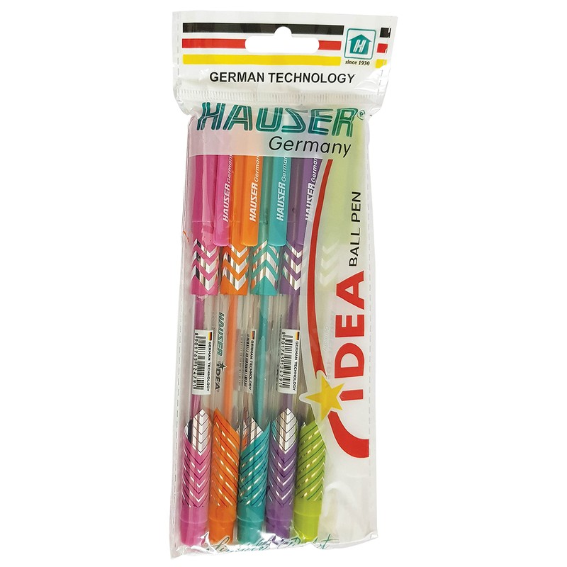 HAUSER Idea 5 x 0.7mm Tip BLUE Ballpoint Pens Smooth