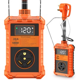 Toujreo RV Surge Protector 30 Amp, 18000 Joules RV Circuit Analyzer with LED Display Full Protection RV Adapter Plug for Camper Travel Trailers (30A with LED Display)