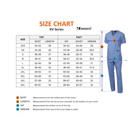 Dagacci Medical Uniform Scrubs Medical Uniform Unisex Scrubs Set Medical Scrubs Top and Pants (Large, White)