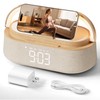 Alarm Clock Bedroom with Wireless Charger Bluetooth Speaker FM Radio