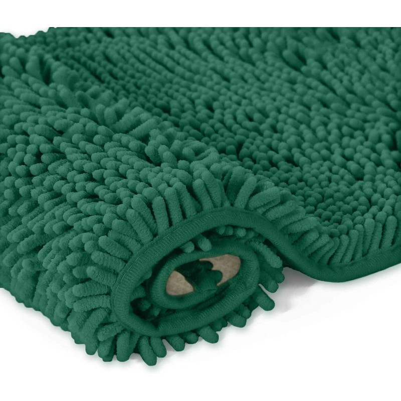 LuxUrux Bath Mat-Extra-Soft Plush Bath Shower Bathroom Rug, 1'' Chenille