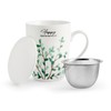 H&H Botanic Tisaniera, New Bone China, Decori Assortiti, Filtro Inox,