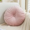Teieas Velvet Round Throw Pillow Pleated Round Pillow Cushion Decoration