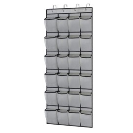 ZEACCT Pack of 1 Shoe Storage Hanging, Multifunctional Hanging Organiser with 24 Pockets, Hanging Storage Bag, Hanging Shoe Hanger, Space-Saving Hanging Shelf, Large Shoes Bags (Grey)