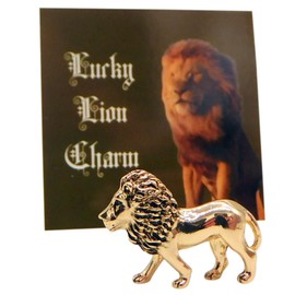 Westmon Works Lucky Lion Charm Legend Tiny Pocket Trinket Set for Good Luck with Brave and Courageous Includes Card