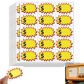 12 Sheets(180pcs) Garage Sale Stickers, 2 x 3inch Yard Sale Stickers Sale Price Labels Price Tags Stickers for Businesses Market Retail,Estate Sales