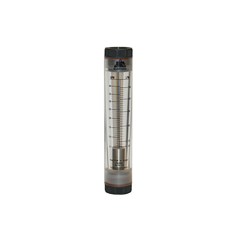 PRM 5-40 GPM Water Rotameter Flow Meter, 1 Inch Female