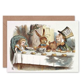 BOOK CARROL ALICE WONDERLAND TENNIEL MAD HATTER ART GREETINGS CARD