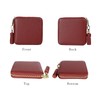LIZDAYS Women's Bi-fold Wallet, Genuine Leather, Round Zipper, Camel