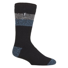 HEAT HOLDERS - Men's Winter Extra Warm Thermal Socks for Gift | Inner Fleece Socks, Navy / Denim Heel & Toe (Berlin)