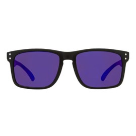 CARVE Goblin Sunglasses – Matte Black Rectangular Shades, Purple Mirror Lens, Bold Style & 100% UV Protection for Men & Women