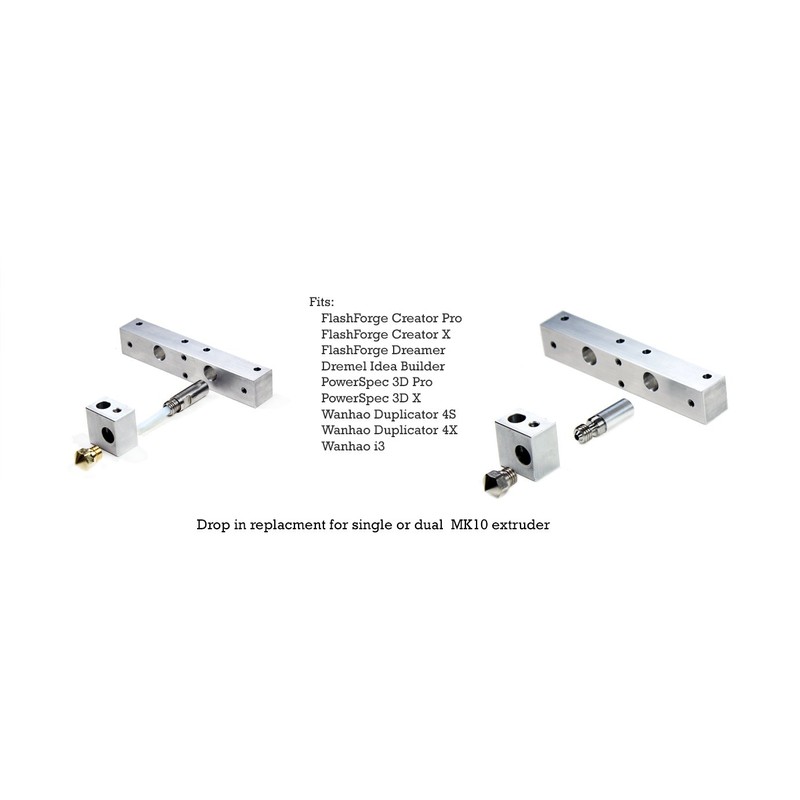 Microswiss MK10 All Metal Hotend Kit .2mm Nozzle WANHAO, FlashForge,