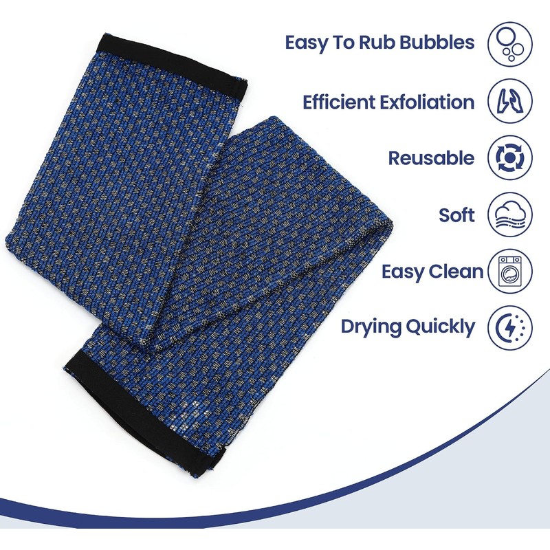 Toallas de baño exfoliantes estilo japonés GREEN POMELO Bath Loofahs-2blue