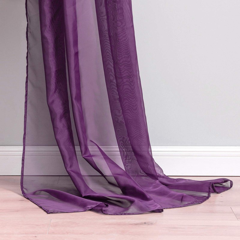 MIULEE Luxury Sheer Voile Elegant Topper Long Window Valance Solid