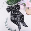 Black Bandana Ribbons Bow Hair Clips for Girls Large French