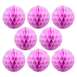 Ruidee Pack of 8 Paper Honeycomb Balls 20 cm Honeycomb Balls Pompoms Made of Tissue Paper Honeycomb Paper Balls Hanging Decoration for Party Wedding Birthday (8 inches / Pink)