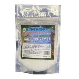 Super Absorbent Polymer (Sodium Polyacrylate) Crystals - Fine Granules for Science Experiments, Magic Tricks & Crafts - Non-Toxic, Educational & Fun (50 g Bag)