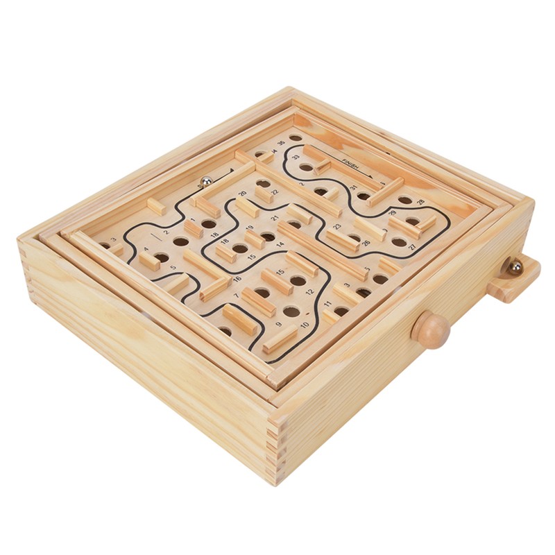 Adult Kid Wooden Educational Maze Brain Training Board Game Educational
