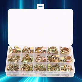 115 Uds. Abrazadera de manguera, Clip de resorte galvanizado, tubo de agua, sujetadores de tubería de aire, Kit surtido de 6-22mm