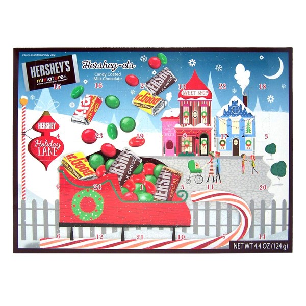 Hershey Miniatures Candy Filled 2023 Christmas Advent Calendar, 13 3/4 Inch