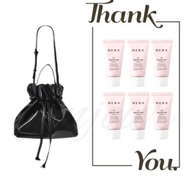 Hera Leather Bokjori Bag + Hera Tone-up Sun Cream 90ml (6 pieces of 15ml) Set / 헤라 레더 복조리 백+헤라 톤업 선크림 90ml (15ml 6개) 구성 세트