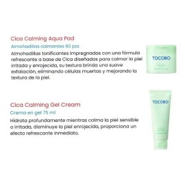 Kit Tocobo 2 Pzs Cica Calming Pads Y Crema + Cosmetiquera