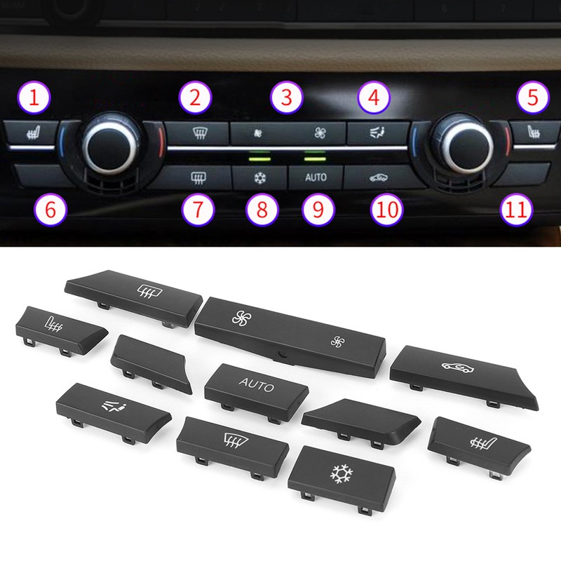 11pcs Car Interior Accessory AC Air Conditioning Button Fits for