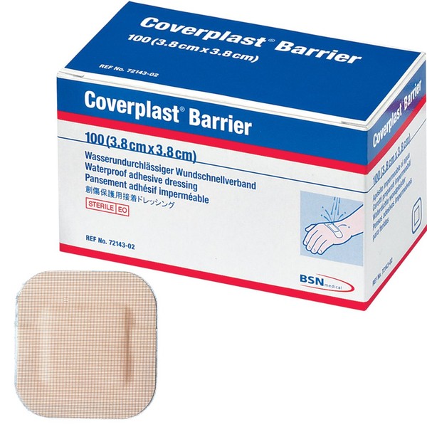 Leukoplast Barrier Waterproof Plasters, 3.8x3.8cm (Pack of 100)