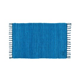 Cotton Rag Rug 24''x36''- Multicolor Chindi Rug - Hand Woven Washable & Reversible for Living Room Kitchen Entryway with Tassel (Teal)