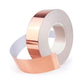 HXSYKJDM Copper Tape Against Snails, 30 mm x 30 m, Double-Sided Conductive Copper Foil Tape, EMI Copper Foil Tape, Copper Foil Tape for Guitars, Plant Protection, Electrical Repairs