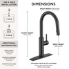 FORIOUS Kitchen Faucet with Pull Down Sprayer, Classic Matte Black,