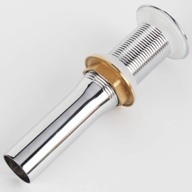 Polished Chrome Pop Up Sink Drain Without Overflow, Bathroom Faucet Vessel Vanity Sink Drain Detachable Basket Stopper