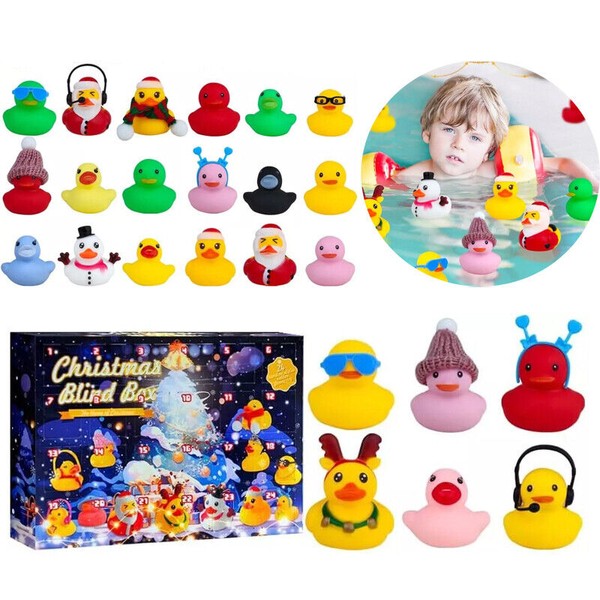 Christmas Advent Calendar Rubber Duck Xmas Countdown 24 Days Bath