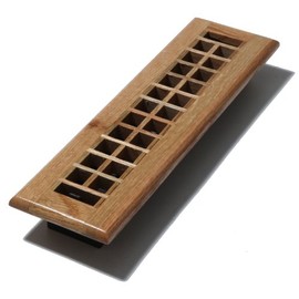 Decor Grates WE212-N 2" by 12" Lattice Wood Floor Register, Natural Oak