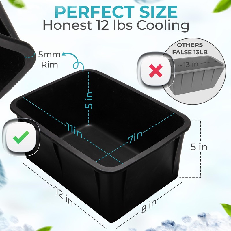 Ice Block Form With Lid Makes 12 Lb. Ice Cube