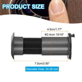 PATIKIL 15/16" Door Viewer Peephole 220-Degree Door Viewer Fits 1-3/4" to 2-15/16" Door Peep Hole with Rotating Privacy Cover for Home Office Hotel, Grey