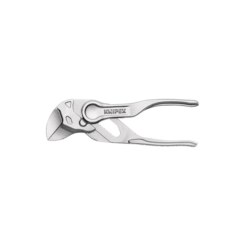 KNIPEX Pliers Wrench XS, Chrome-Plated, 100 mm, Grips Continuously Up