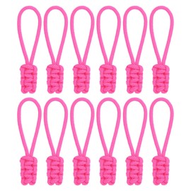 TIXIPEM Zipper Pull Replacement [12PCS] - Extender Woven Rope Zipper Heads Use for Luggage & Backpack & Jacket - [Pink]