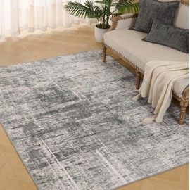 MINIDEAR 4'x6' Area Rugs for Living Room, Washable Rugs for Bedroom Non Slip Vintage Rugs with Floral Print Carpet Mat for Home