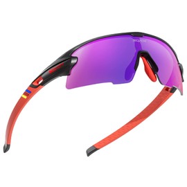 SCVCN Cycling Glasses Polarised Sports Sunglasses with 3 Interchangeable Lenses for Men Women Running Golf Hiking Volleyball Tennis Driving Fishing Softball Mountaineering 28