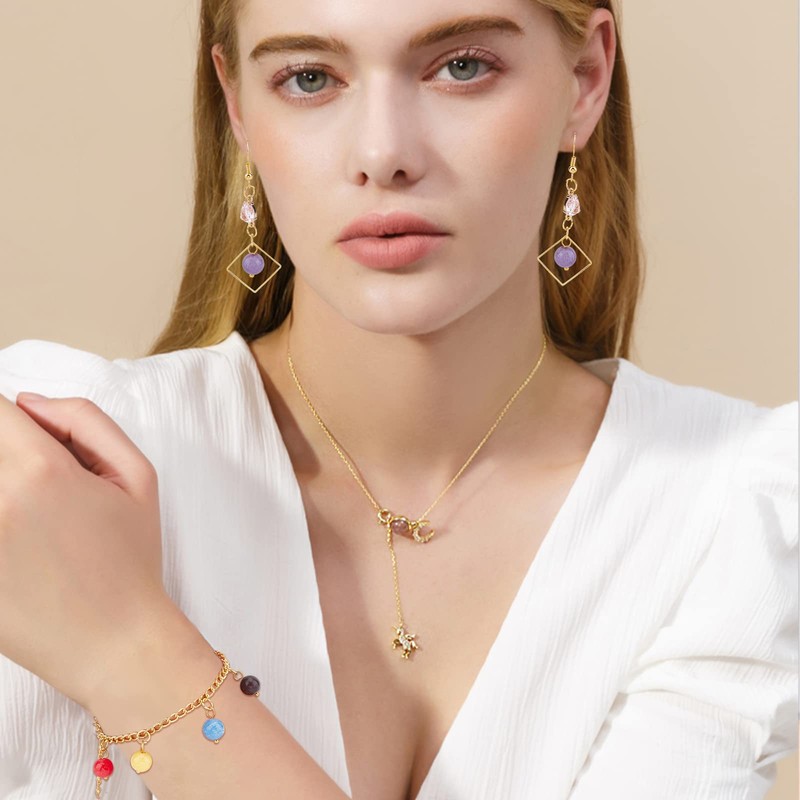 SUPERFINDINGS Pack of 100 Natural Jade Gemstone Pendants, Round Stone