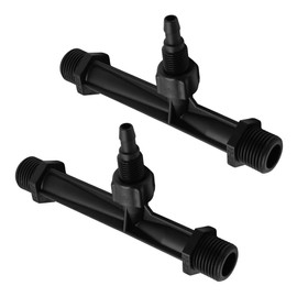 AUXBC 2Pcs 1/2 Inch Venturi Fertilizer Injector, Black Plastic Irrigation Mixer Tube, Agricultural Water System Device for Garden Farm Lawn
