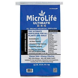 MicroLife Ultimate (8-4-6) Professional Grade Granular Organic Fertilizer for All Vegetables, Flowers Trees and Bushes, 40 LBS