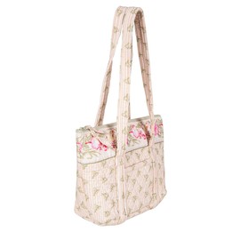 C&F Home South Beach Cotton Quilted Mini Tote Shoulder Bag Purse for Women Lightweight With Handle and Zipper Closure for Everyday Use Mini Tote Pink and Green