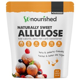 So Nourished Allulose Sweetener Powdered - Keto Sugar Substitute - 0 Calorie, 0 Net Carb, Non-GMO (5 lb / 80 oz)