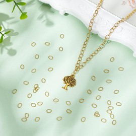UNICRAFTALE About 100Pcs 6x4.5mm Golden Jump Rings Stainless Steel Open Jump Rings Oval Jump Rings Jewelry Accessories for DIY Jewelry Making, Necklace Repair