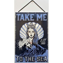 Blechschild Blechemma Take me to the Sea est 1980 with cord 30 x 20 cm