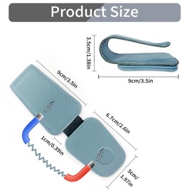 TILDOSAC 2 Pack Sunglasses Holder for Car Visor, Leather Magnetic Sunglass Holder for Car with Clip (Blue)