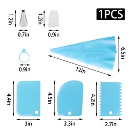 Yinluluna 33Pcs Piping Bags and Tips Set, Cupcake Decorating Kit Supplies with 24 icing tips, 2 Reusable Pastry Bags, 3 Scrapers, 2 Silicone Rings, 2 Couplers and 1 Small Brush