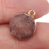 LHJ 5 Pcs Natural Round Shape Druzy Agate Stone Pendants